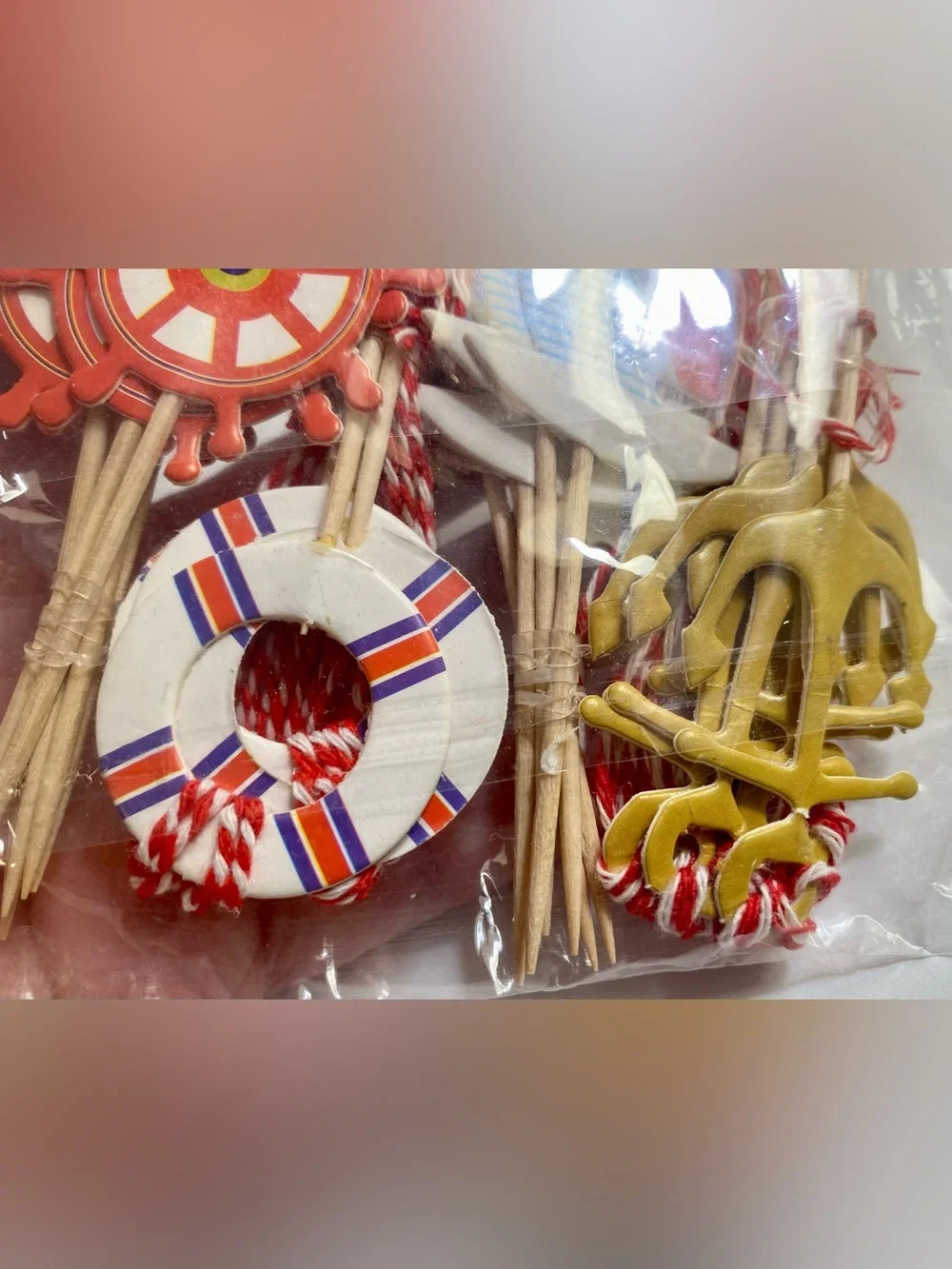 80 Nautical Themed Cupcake Toppers, Sailor Style Party Picks, New